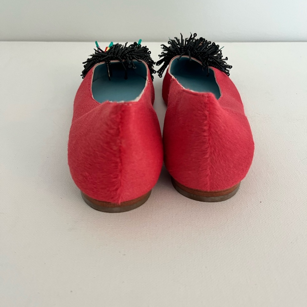 Frances Valentine Paige Pink Flats with Black Embellishments - Picture 4 of 8